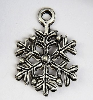 4290363 металл. подвеска Снежинка, 1.8х1.2см, 1шт