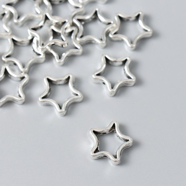 9604928 Бусина металл Звезда, 0.4х1.4х1.4 см, 1шт
