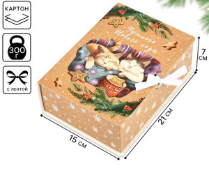 10544798 Коробка-книга «Уютного Нового года», 21х15х7см