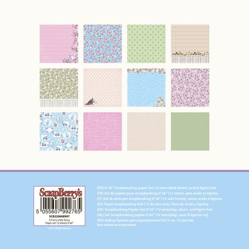 220608907 Набор бумаги " Шебби Кошки" от Scrapberry's, 15 х 15 см, 190 гр/м, 12 листов  