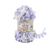 6372 Пряжа Alize Puffy Fine Color Белый/Серый/Сирень, 100гр 6372 Пряжа Alize Puffy Fine Color Белый/Серый/Сирень, 100гр