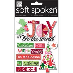 Набор украшений из чипборда "Holly-Joy to the World" из коллекции "Soft spoken" от "Me & my ВiG ideas"