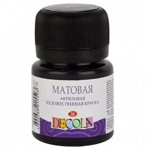 14326810 / 03.28 Акриловая краска матовая, черная, 20мл   