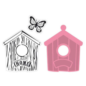 COL1309 !Нож для вырубки и эмбоссирования + 2 штампа "Birdhouse home" от Marianne Design  