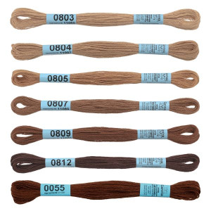 Нитки мулине Gamma, 100% хлопок (шоколад), 8м, 1шт