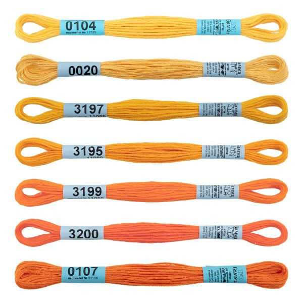 Нитки мулине Gamma, 100% хлопок, 8м (mandarin), 1шт