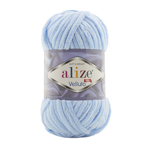 838450 Пряжа Alize Velluto детский голубой №218, 100гр 838450 Пряжа Alize Velluto детский голубой №218, 100гр