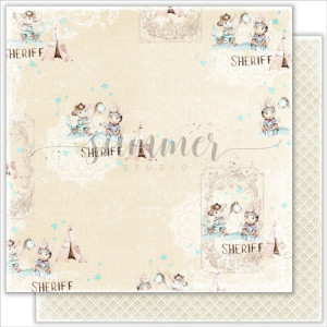 SS03052020-5 Бумага двусторонняя "Friendship", из коллекции "Little sheriff" от Summer Studio, 30,5х30,5см, 190г/м2, 1 л
