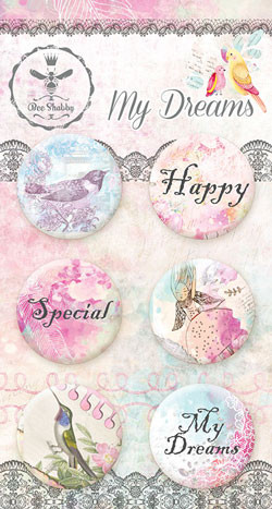 570250 1/4 Набора фишек "My dreams" от Bee Shabby, 1шт