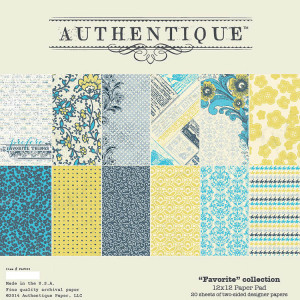 FAV012 1/24 Набор двусторонней бумаги Suave от Authentique, 30,5 х 30,5 см, 1 л