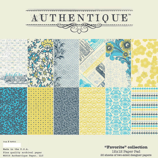 FAV012 1/24 Набор двусторонней бумаги Suave от Authentique, 30,5 х 30,5 см, 1 л