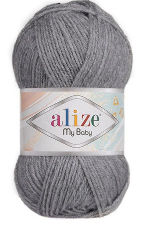 21 Пряжа Alize My Baby, серый меланж 50гр
