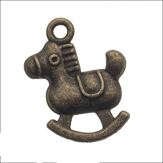 149-153 Металлическая подвеска "Лошадка-качалка", цвет бронза, 1 шт 