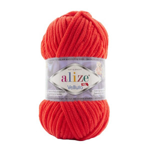 Пряжа Alize Velluto гранатовый №421, 100гр