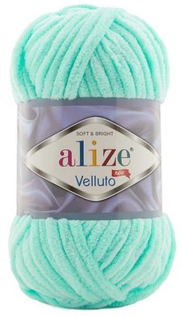 780060 Пряжа Alize Velluto светло-бирюзовый №19, 100гр
