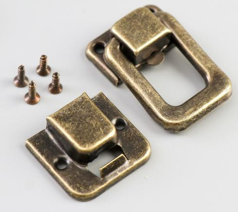 3539216 Замок бронза, 3.6х2.5см, (замок+4 шурупа), металлический