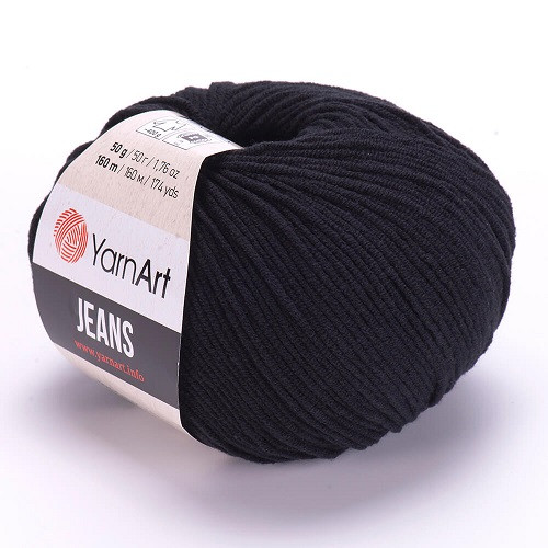 Yarn-53 YarnArt пряжа "JeansArt", черный, 50 гр Yarn-53 YarnArt пряжа "JeansArt", черный, 50 гр
