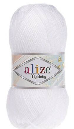 55 Пряжа Alize My Baby, белый 50гр 55 Пряжа Alize My Baby, белый 50гр