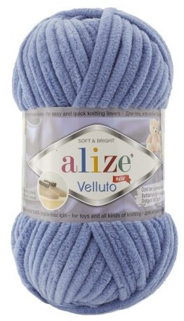 838490 Пряжа Alize Velluto джинс №374, 100гр 838490 Пряжа Alize Velluto джинс №374, 100гр