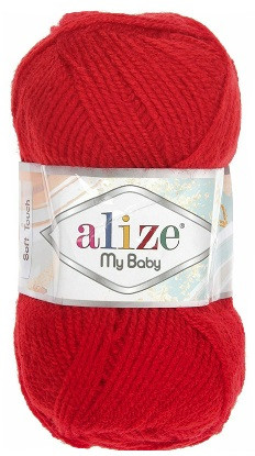 56 Пряжа Alize My Baby, красный №56, 50гр