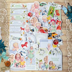 188571 Набор высечек "Шалунишка" от ScrapMania, 74шт, 180 г/кв.м