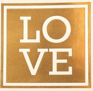 3626317 Наклейка‒переводка с фольгированием "LOVE", 10 × 10 см 