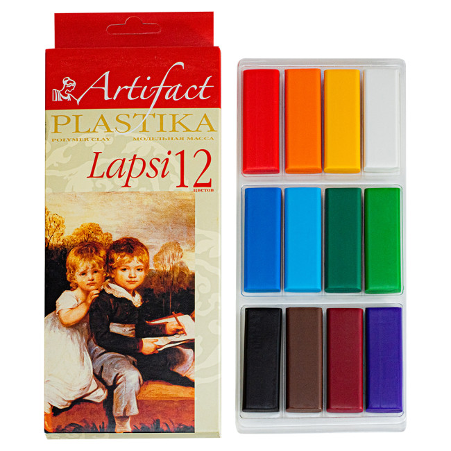 7112-02 / 01.27 Набор полимерной глины "Артефакт", "LAPSI" 12цв.классических, 240гр