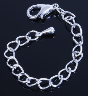 bp-302-901 Цепочка удлинитель "Сердечко" 7 см, серебро, 1шт
