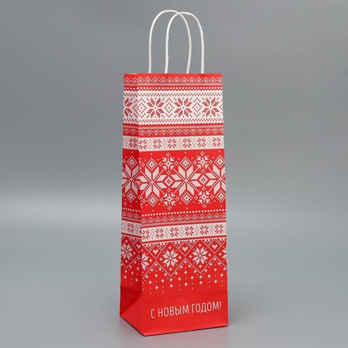 9531529 Пакет под бутылку «Морозко», 13x36x10см