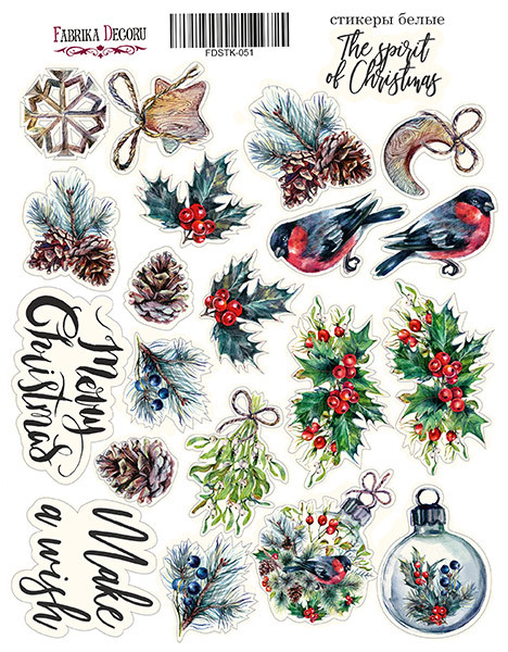 Набор наклеек "The spirit of Christmas"от Фабрики декору, 21шт.