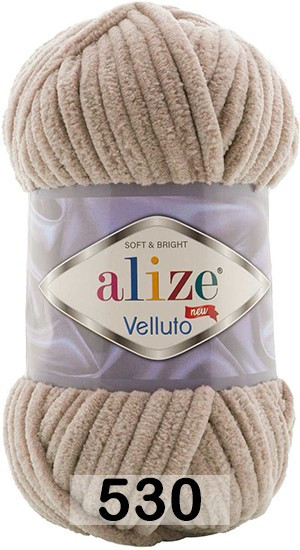 530 Пряжа Alize Velluto бежевый №530, 100гр 530 Пряжа Alize Velluto бежевый №530, 100гр