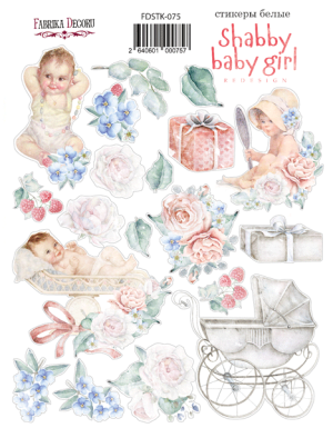 FDSTK-075 Наклейки для скрапбукинга "Shabby baby girl redesign 1" от Фабрика Декору, 21см x 16 см, 19 шт.